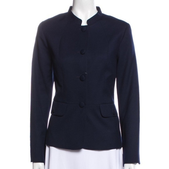 Pendleton Jackets & Blazers - Pendleton Vintage Virgin Wool Stand Collar Blazer Jacket in Navy Blue Size 14
